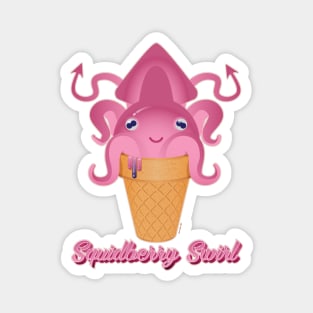 Squidberry Swirl Cute Squid Ice Cream Cone Magnet