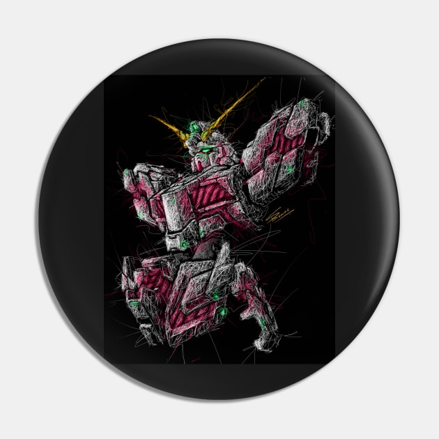 Gundam unicorn Pin by Shawngkolon