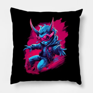 Cool Mischievous Kawaii Demon Bursting with Demonic Charm Pillow