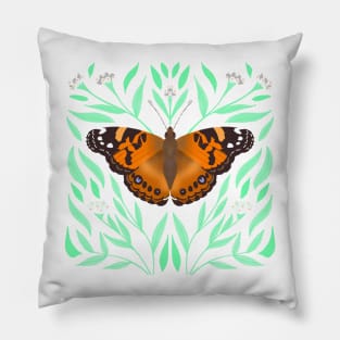 American Painted Lady - Charcoal Pillow