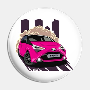 Pink Purple Magenta Fizz Aygo x-cite Pin