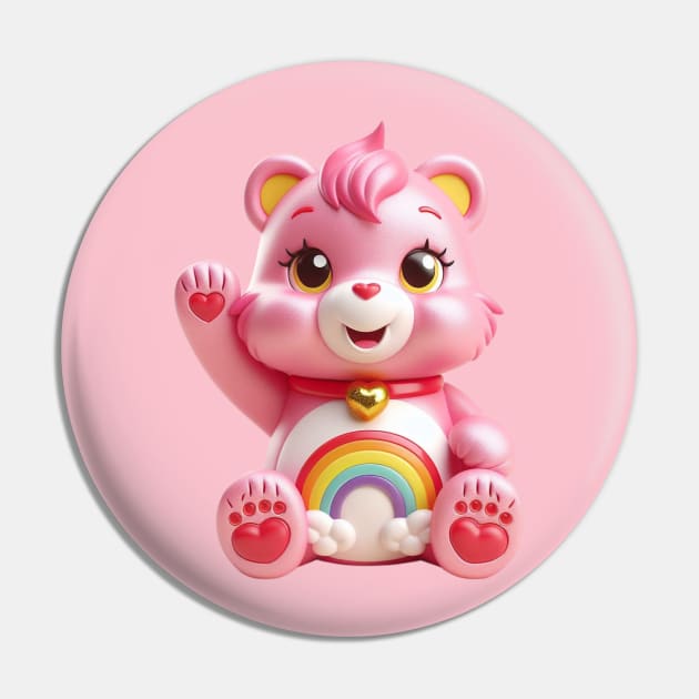 Cheer Bear Maneki Neko - Care Bears Pin by Tiger Mountain Design Co.