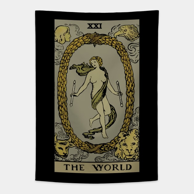 The World Tarot Card Tapestry by VintageArtwork