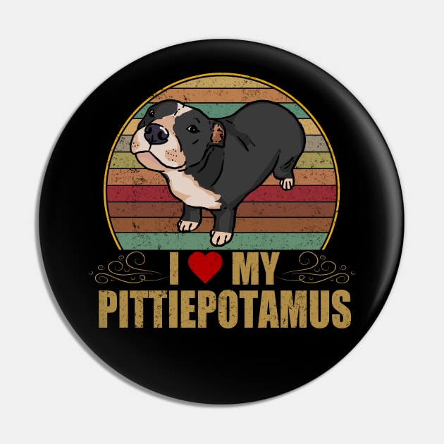 I Love My Pittiepotamus - Funny Pitbull Pin by Lisa L. R. Lyons