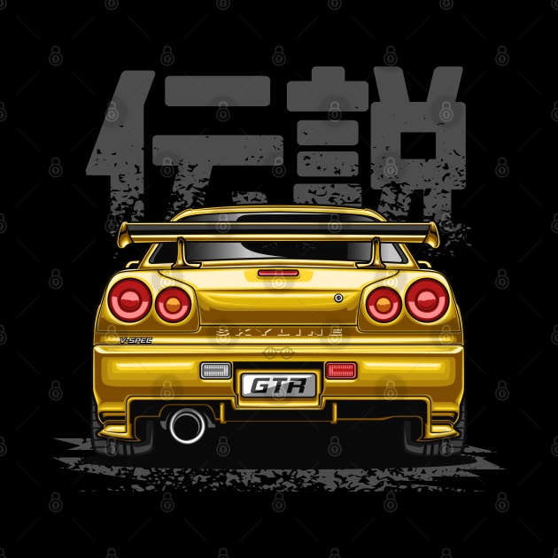 Monster Skyline GTR R34 (Royal Yellow) by Jiooji Project