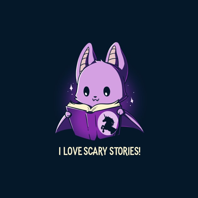 I Love Scary Stories!  Cute Funny Cat Kitten Scary Horror Sarcastic Humor Quote animal Lover Artwork by LazyMice