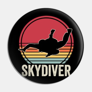 Skydiver Retro Funny Skydiving Vintage Pin