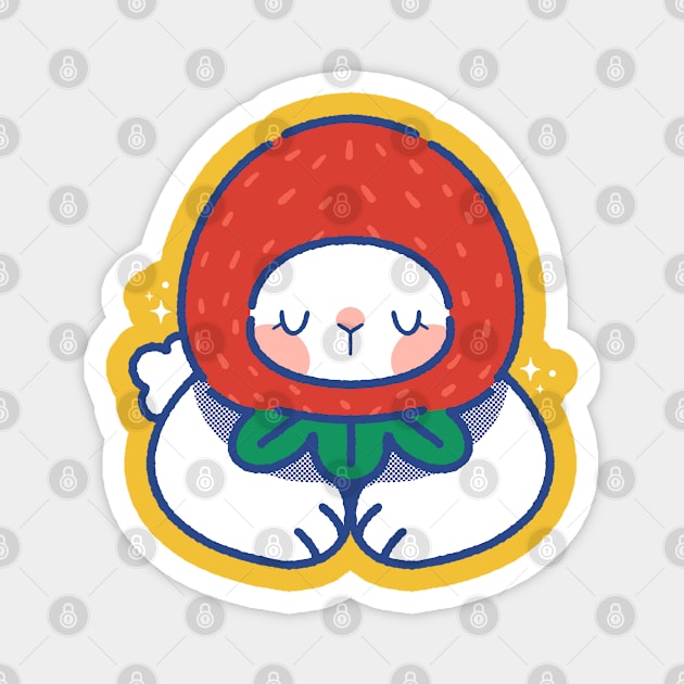 Strawberry Bunny Magnet by LittleChings