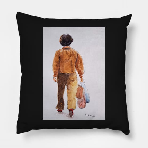 Person walking in Japan Pillow by sampabhakta