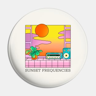 Sunset Frequencies - Modern Retro Style Pin