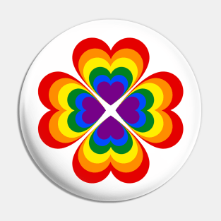 Gay clover hearts Pin