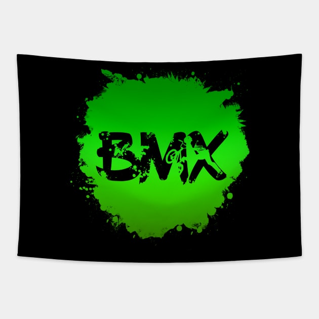 Grunge BMX Splatter for Men Women Kids & Bike Riders Tapestry by Vermilion Seas