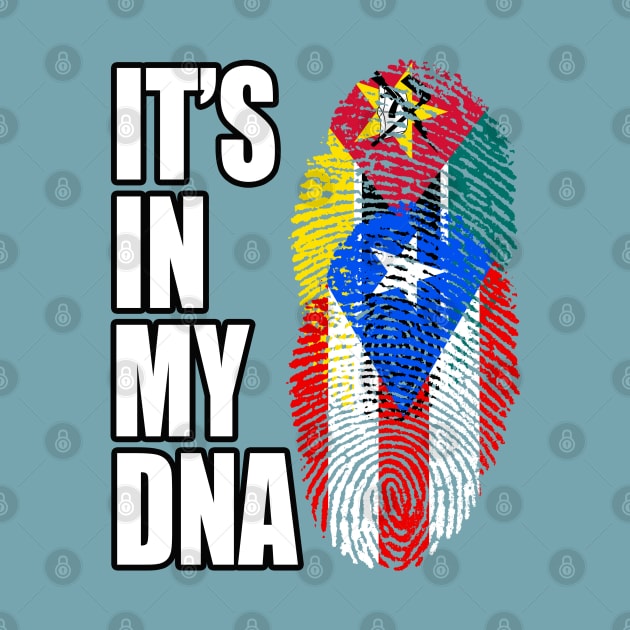 Puerto Rican And Mozambican Mix DNA Flag Heritage by Just Rep It!!