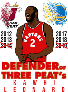 Kawhi Leonard 'Defender Of Three Peats' - NBA Toronto Raptors Magnet