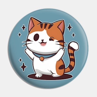 Winky Face Cat Pin