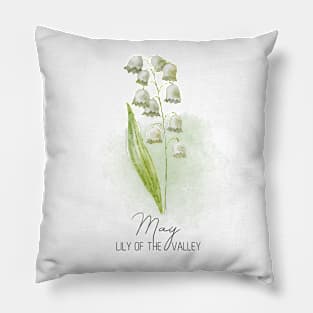 Lily of the Valley, May birth flower Pillow