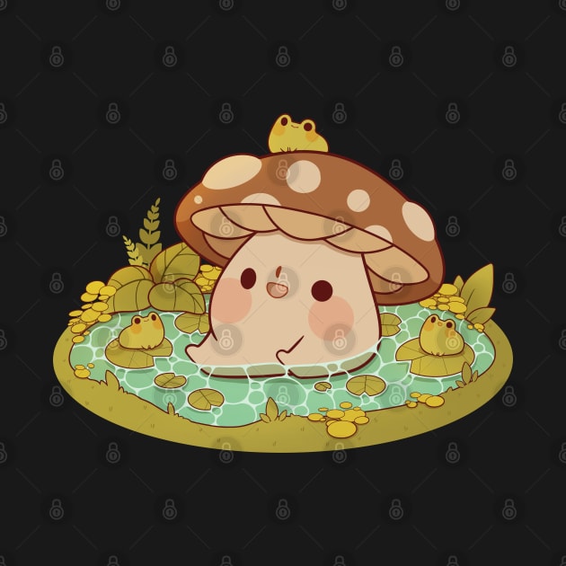 Cute mushroom in froggie pond by Rihnlin