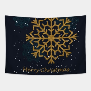 Golden snowflake Tapestry