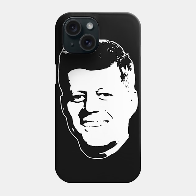 John F Kennedy White On Black Pop Art Phone Case by Nerd_art