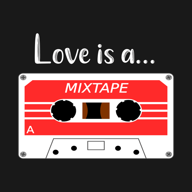 Old School Cassette Tape Love is a Mix Tape Boom Box by StacysCellar