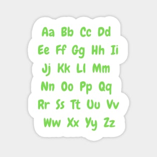 Green British english alphabet Magnet