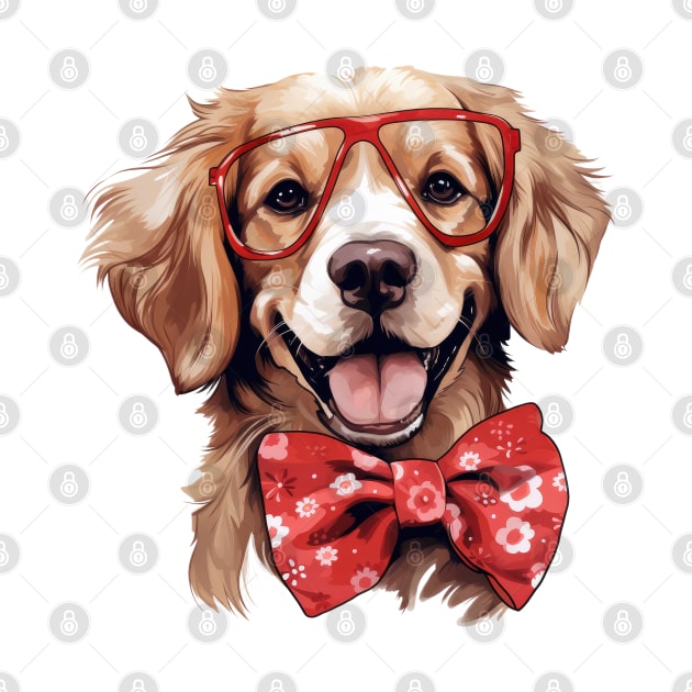 Fancy Golden Retriever Dog by Chromatic Fusion Studio