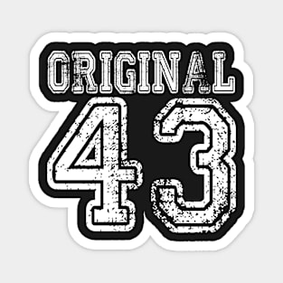 Original 43 1943 2043 T-shirt Birthday Gift Age Year Old Boy Girl Cute Funny Man Woman Jersey Style Magnet