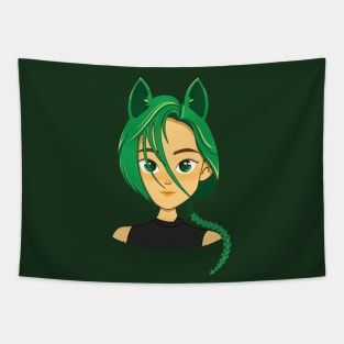 Wolf Girl Free Tapestry