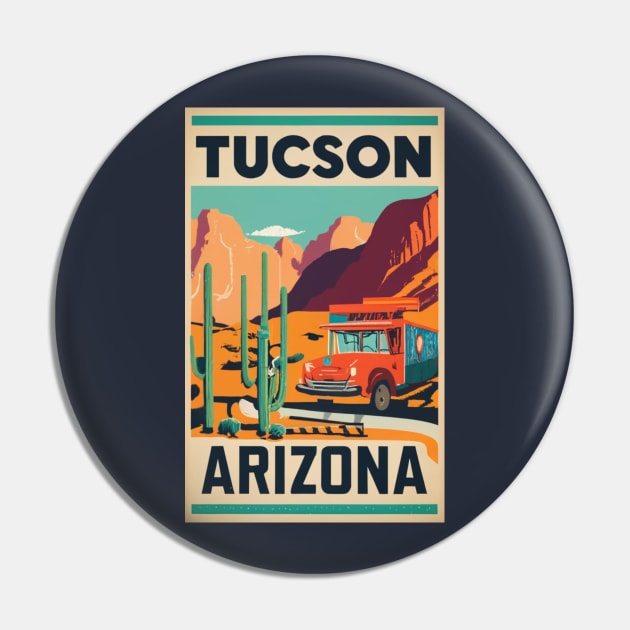 A Vintage Travel Art of Tucson - Arizona - US Pin by goodoldvintage