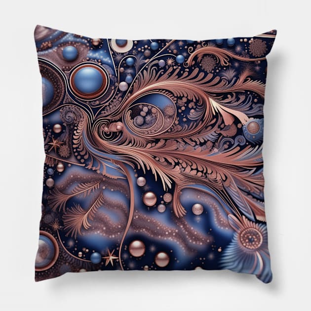 Other Worldly Designs- nebulas, stars, galaxies, planets with feathers Pillow by BirdsnStuff