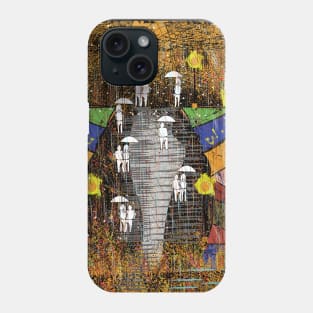 Modern abstract art of a rainy day in winter Phone Case