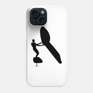 Wing surfer doing wingfoiling with foil wing Phone Case