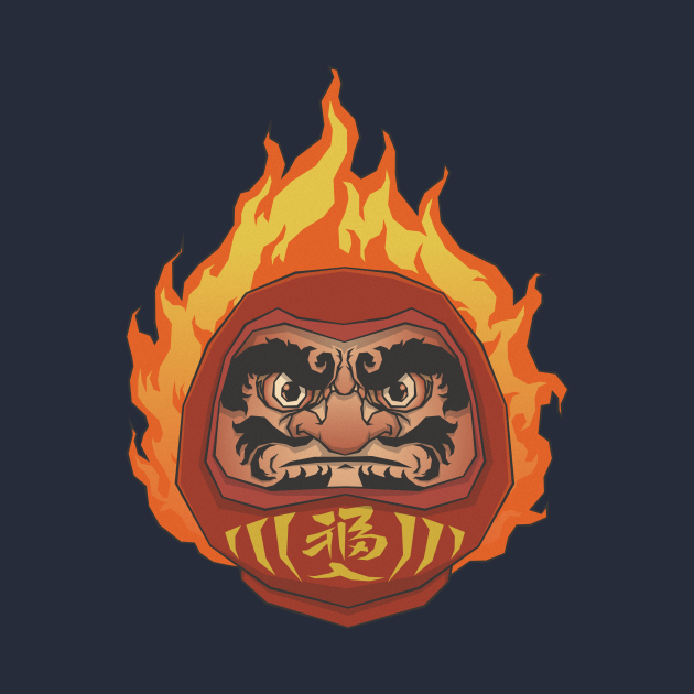 Japanese Traditional Daruma Doll Burning Daruma - Daruma - T-Shirt ...