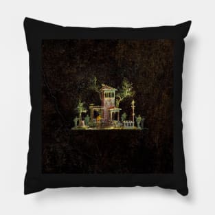 Roman Imperial Villa Fresco Landscape Pillow