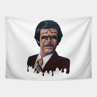 Ultimate Anchor | Ultimate Warrior x Ron Burgundy Mashup | Anchorman X War Paint | Original painting by Tyler Tilley | Bent Memories Tapestry