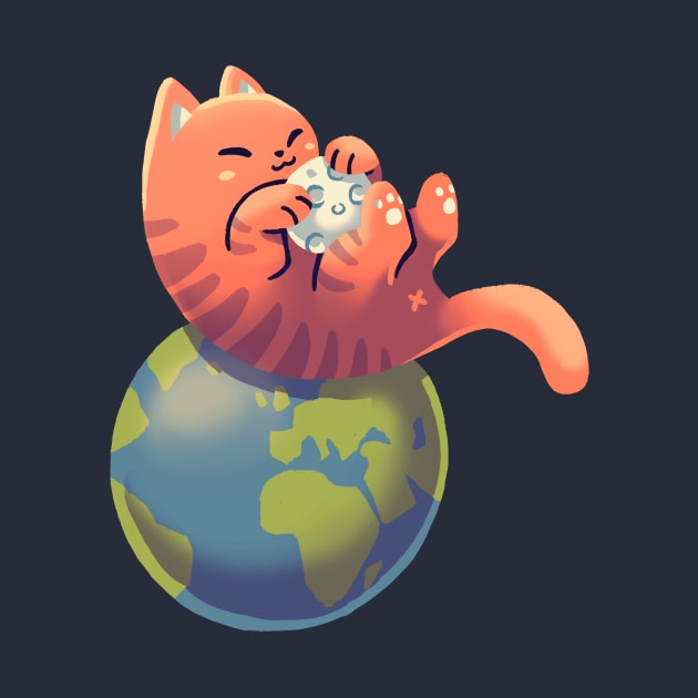 Cats in Space Moon // Universe, Kittens, Feline by Geekydog