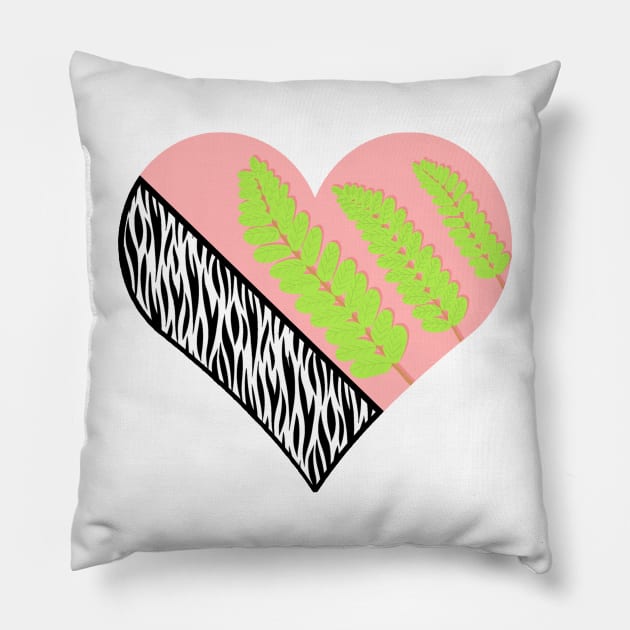 Heart-shaped leaf design Pillow by destinybetts