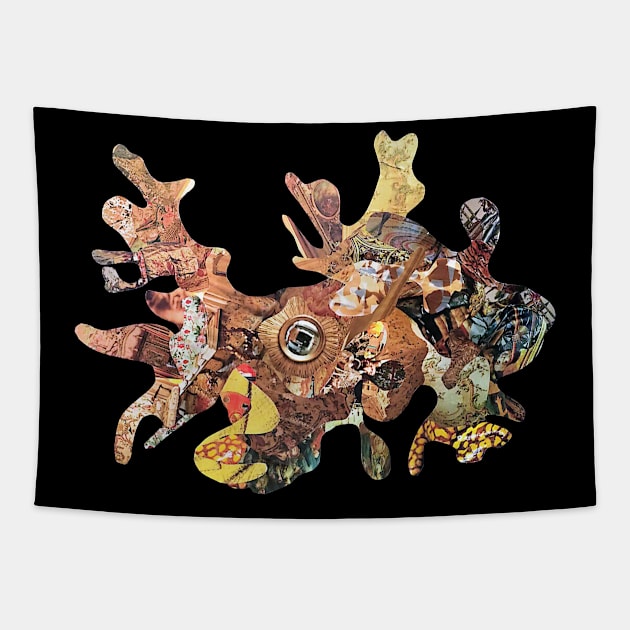 Abstract Gold Collage Tapestry by The Petty Details