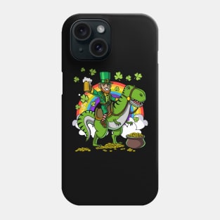 Leprechaun Riding A Dinosaur Shirt Funny Saint Patrick Day's Gift Phone Case