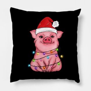 Pig Christmas Lights Merry Pigmas Pillow