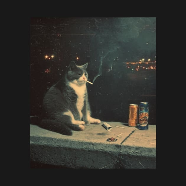 Cigarette Kitten Funny Smoking Cat Meme Stupid Brainrot