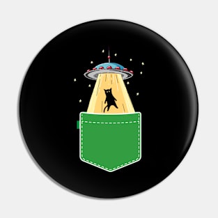 Cat Abduction - Funny Aliens Alien Life Believer Space Geek Pin