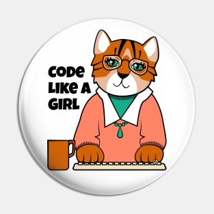 Code Like a Girl Pin