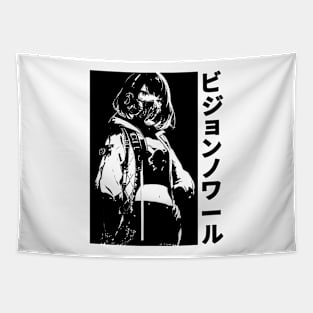 Cyber Techno Japanese Anime Streetwear Cyberpunk Vaporwave Yakuza Manga Girl Tapestry