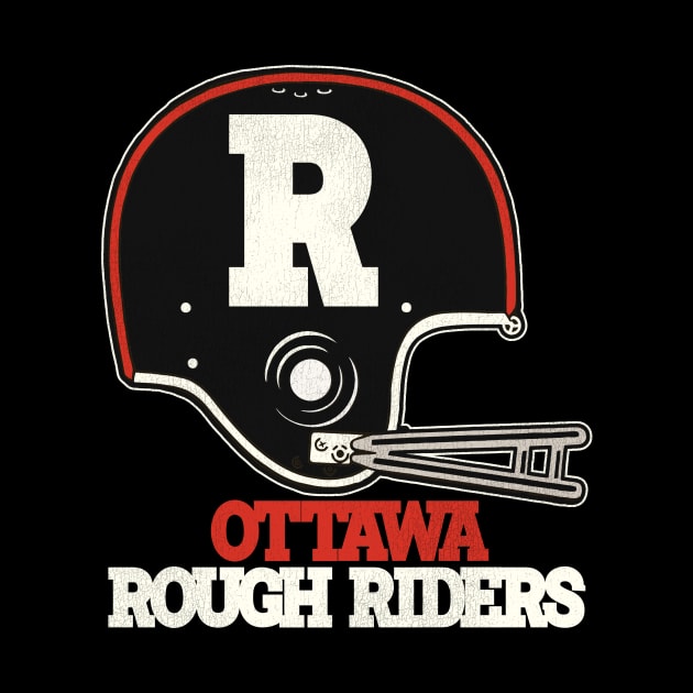 Defunct Ottawa Rough Riders Football Team Helmet by Defunctland