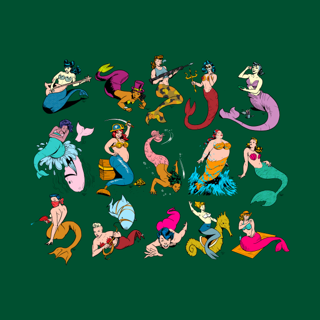 Mermaid Pin-ups by Victor Maristane