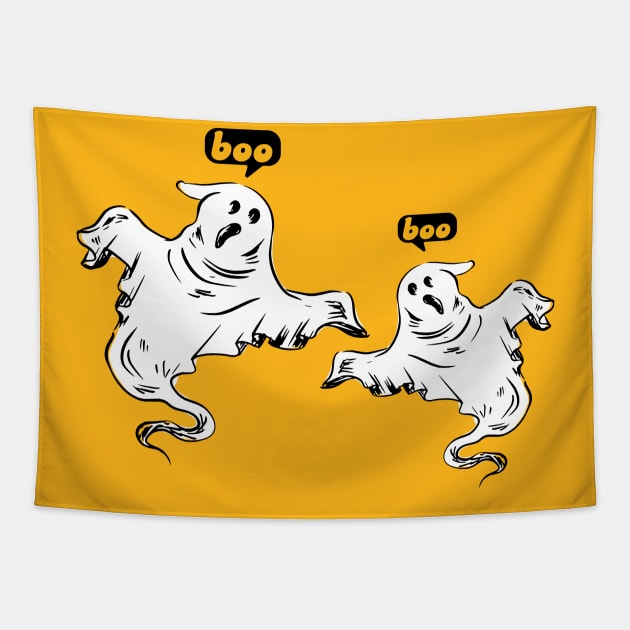 Boo ghost Tapestry by Monosshop