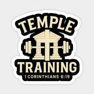 Temple Training – 1 Corinthians 6:19 Christian Gym Shirt Magnet