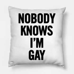 Nobody Knows I'm Gay Pillow