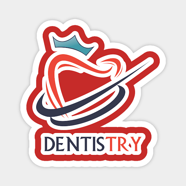 Tooth with crown illustration logo template design for dental or dentist. Magnet by AlviStudio